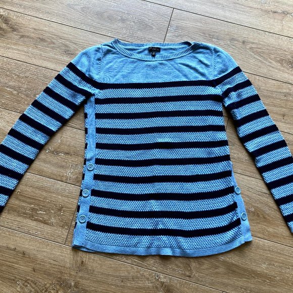 Talbots Blue/Navy Striped Sweater XSmall - Picture 2 of 4